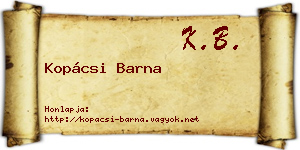 Kopácsi Barna névjegykártya