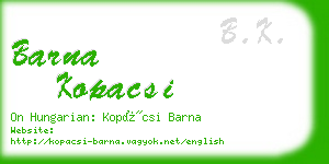 barna kopacsi business card